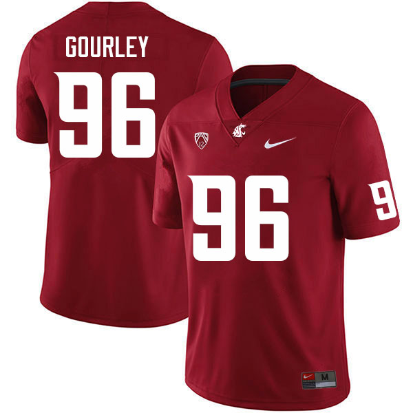 Men #96 Vincent Gourley Washington State Cougars College Football Jerseys Sale-Crimson